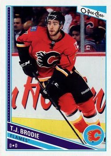 #487 T.J. Brodie - Calgary Flames - 2013-14 O-Pee-Chee Hockey