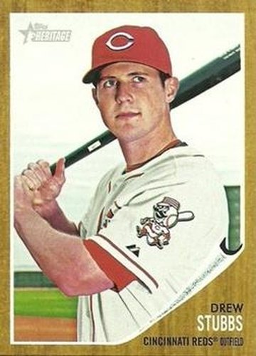 #487 Drew Stubbs - Cincinnati Reds - 2011 Topps Heritage Baseball