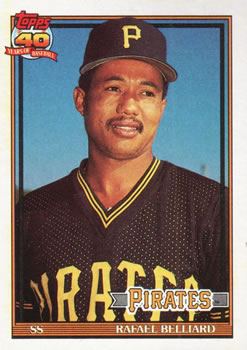 #487 Rafael Belliard - Pittsburgh Pirates - 1991 Topps Baseball