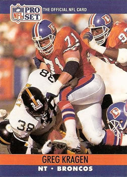 #487 Greg Kragen - Denver Broncos - 1990 Pro Set Football