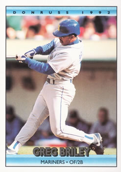 #487 Greg Briley - Seattle Mariners - 1992 Donruss Baseball