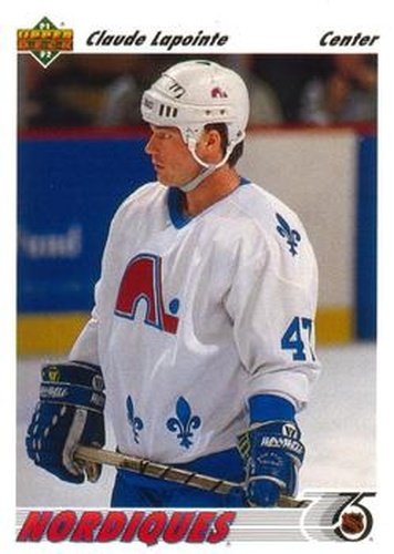 #488 Claude Lapointe - Quebec Nordiques - 1991-92 Upper Deck Hockey