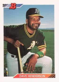 #488 Dave Henderson - Oakland Athletics - 1992 Bowman Baseball