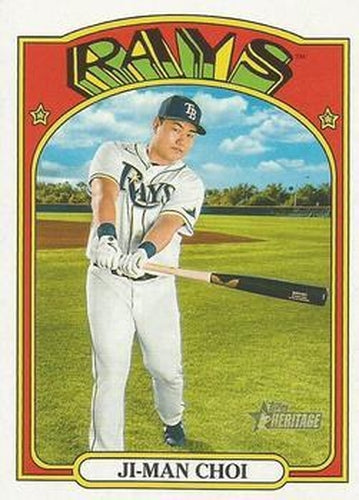 #488 Ji-Man Choi - Tampa Bay Rays - 2021 Topps Heritage Baseball