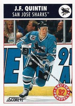 #488 Jean-Francois Quintin - San Jose Sharks - 1992-93 Score USA Hockey