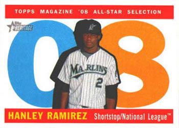#488a Hanley Ramirez - Florida Marlins - 2009 Topps Heritage Baseball