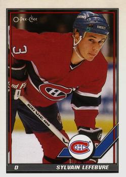 #489 Sylvain Lefebvre - Montreal Canadiens - 1991-92 O-Pee-Chee Hockey