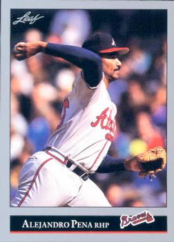 #489 Alejandro Pena - Atlanta Braves - 1992 Leaf Baseball
