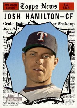 #489 Josh Hamilton - Texas Rangers - 2010 Topps Heritage Baseball