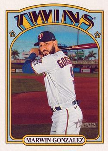 #489 Marwin Gonzalez - Minnesota Twins - 2021 Topps Heritage Baseball