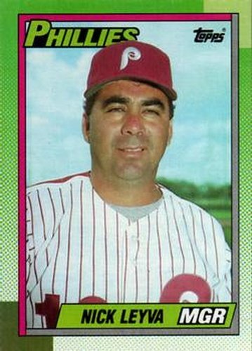 #489 Nick Leyva - Philadelphia Phillies - 1990 Topps Baseball