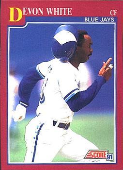 #48T Devon White - Toronto Blue Jays - 1991 Score Rookie & Traded Baseball