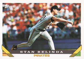 #748 Stan Belinda - Pittsburgh Pirates - 1993 Topps Baseball