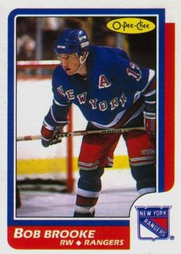 #48 Bob Brooke - New York Rangers - 1986-87 O-Pee-Chee Hockey