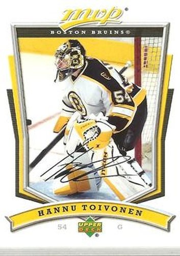 #48 Hannu Toivonen - Boston Bruins - 2007-08 Upper Deck MVP Hockey
