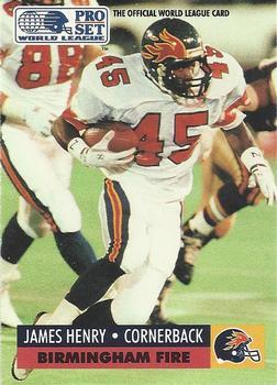 #48 James Henry - Birmingham Fire - 1991 Pro Set WLAF Football