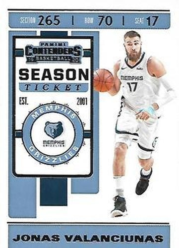 #48 Jonas Valanciunas - Memphis Grizzlies - 2019-20 Panini Contenders Basketball
