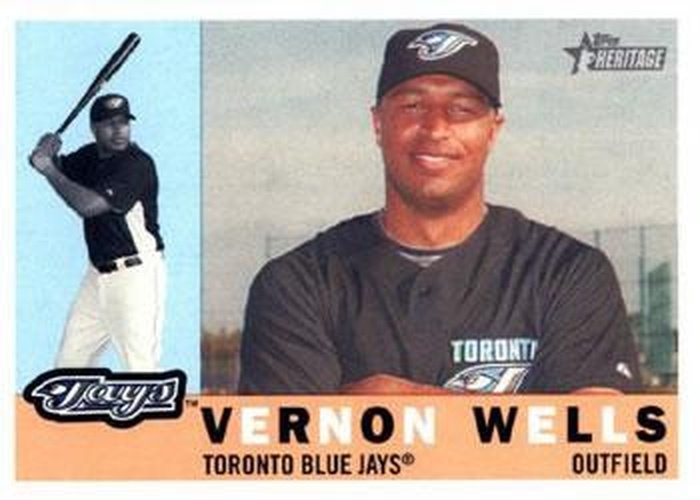 #48 Vernon Wells - Toronto Blue Jays - 2009 Topps Heritage Baseball