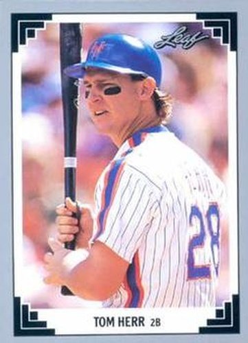 #48 Tom Herr - New York Mets - 1991 Leaf Baseball