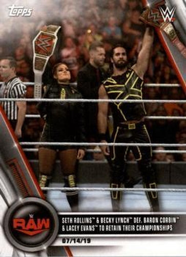 #48 Seth Rollins & Becky Lynch def. Baron Corbin & Lacey Evans to Retain Their Championships - 2020 Topps WWE Women's Division Wrestling