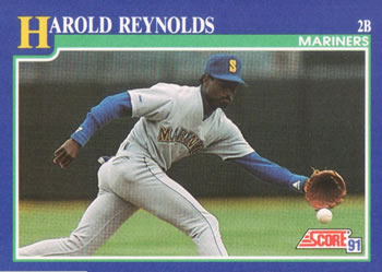 #48 Harold Reynolds - Seattle Mariners - 1991 Score Baseball