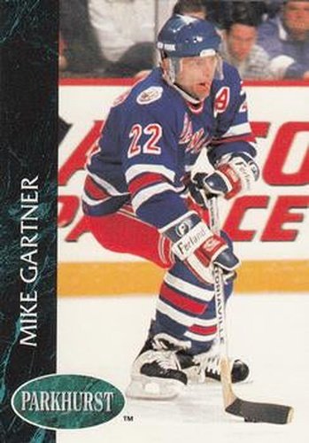 #108 Mike Gartner - New York Rangers - 1992-93 Parkhurst Hockey