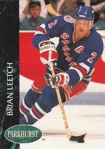 #110 Brian Leetch - New York Rangers - 1992-93 Parkhurst Hockey