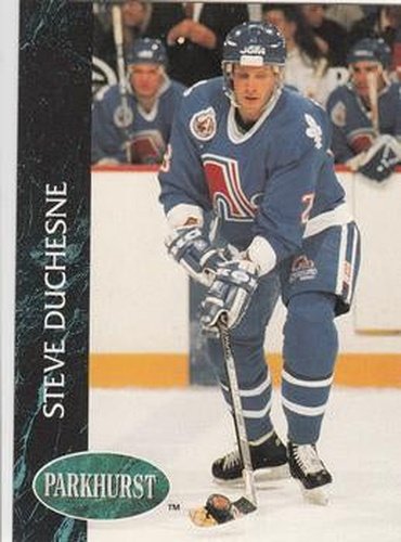 #143 Steve Duchesne - Quebec Nordiques - 1992-93 Parkhurst Hockey