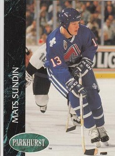 #148 Mats Sundin - Quebec Nordiques - 1992-93 Parkhurst Hockey