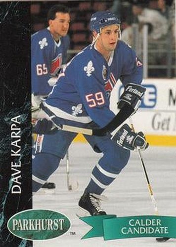 #151 Dave Karpa - Quebec Nordiques - 1992-93 Parkhurst Hockey