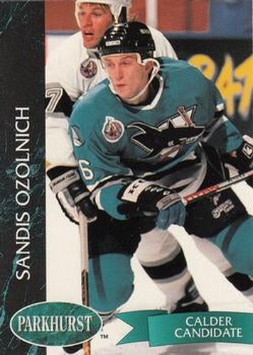 #164 Sandis Ozolinch - San Jose Sharks - 1992-93 Parkhurst Hockey