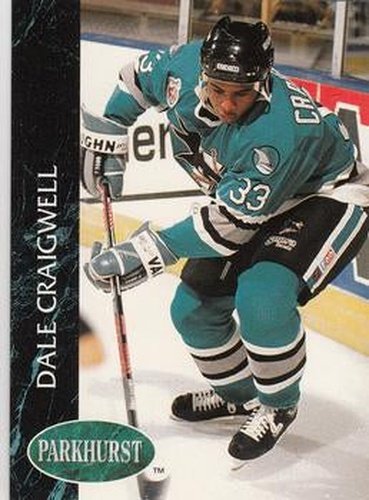 #168 Dale Craigwell - San Jose Sharks - 1992-93 Parkhurst Hockey