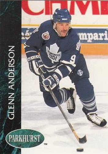 #178 Glenn Anderson - Toronto Maple Leafs - 1992-93 Parkhurst Hockey