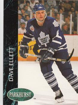 #181 Dave Ellett - Toronto Maple Leafs - 1992-93 Parkhurst Hockey