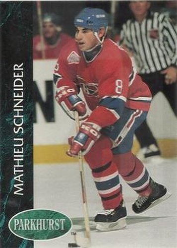 #319 Mathieu Schneider - Montreal Canadiens - 1992-93 Parkhurst Hockey