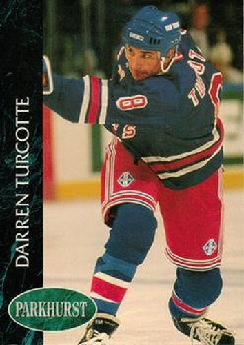 #345 Darren Turcotte - New York Rangers - 1992-93 Parkhurst Hockey