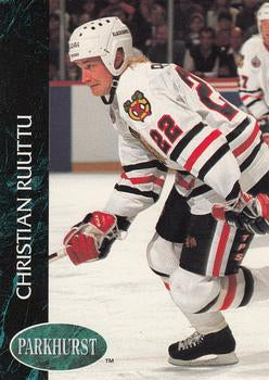 #34 Christian Ruuttu - Chicago Blackhawks - 1992-93 Parkhurst Hockey