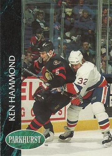 #358 Ken Hammond - Ottawa Senators - 1992-93 Parkhurst Hockey