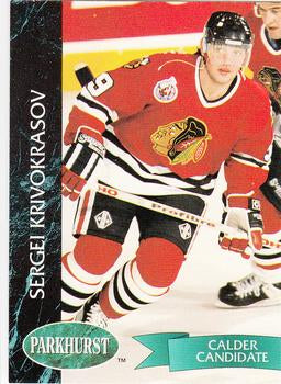 #36 Sergei Krivokrasov - Chicago Blackhawks - 1992-93 Parkhurst Hockey