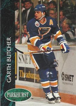 #390 Garth Butcher - St. Louis Blues - 1992-93 Parkhurst Hockey