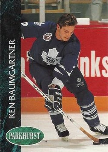 #413 Ken Baumgartner - Toronto Maple Leafs - 1992-93 Parkhurst Hockey