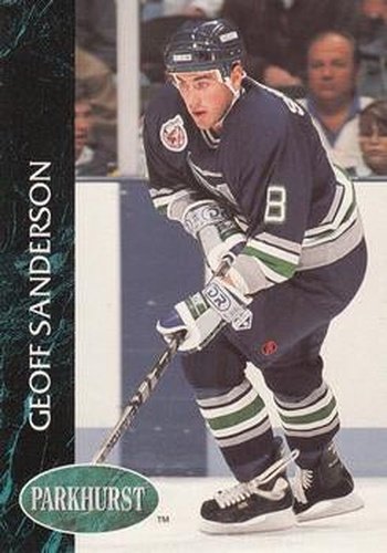 #62 Geoff Sanderson - Hartford Whalers - 1992-93 Parkhurst Hockey