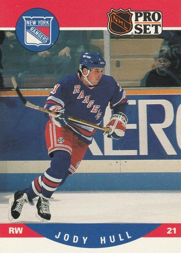 #490 Jody Hull - New York Rangers - 1990-91 Pro Set Hockey