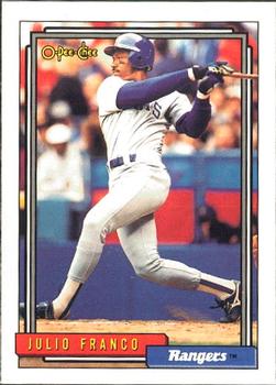 #490 Julio Franco - Texas Rangers - 1992 O-Pee-Chee Baseball