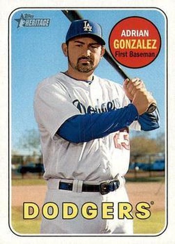 #490 Adrian Gonzalez - Los Angeles Dodgers - 2018 Topps Heritage Baseball