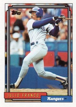 #490 Julio Franco - Texas Rangers - 1992 Topps Baseball