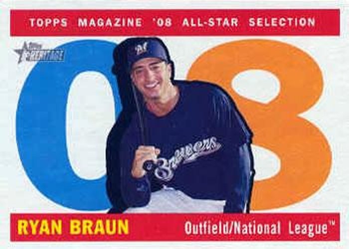 #490 Ryan Braun - Milwaukee Brewers - 2009 Topps Heritage Baseball