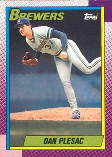 #490 Dan Plesac - Milwaukee Brewers - 1990 O-Pee-Chee Baseball