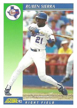 #490 Ruben Sierra - Texas Rangers - 1992 Score Baseball