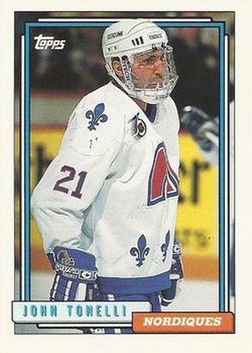 #119 John Tonelli - Quebec Nordiques - 1992-93 Topps Hockey